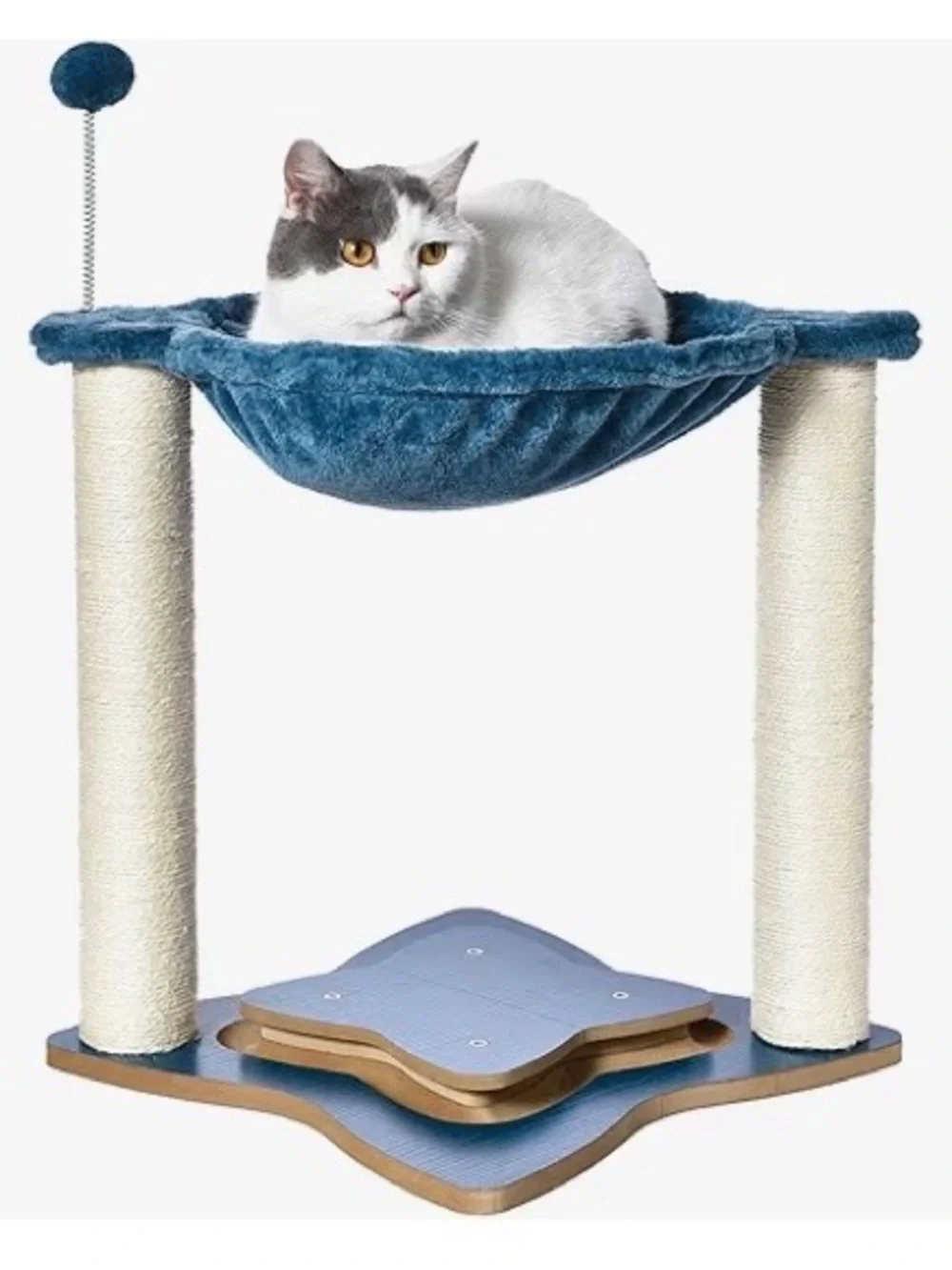 3 in 1 Cat Scratching Post with Plush Hammock, Sisal Scratch Poles